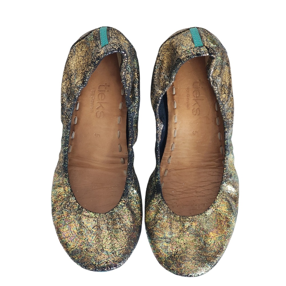 Tieks by Gavrieli Starstruck Metallic Gold Iridescent Leather Ballet Flats 5